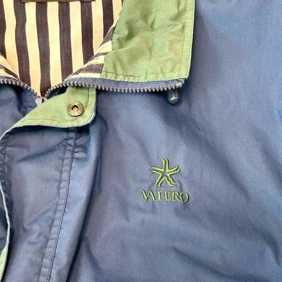VTG 90s Hartwell Via Sport Blue Green Collar Zip Up Jacket Men XL Valero Logo - Picture 12 of 15